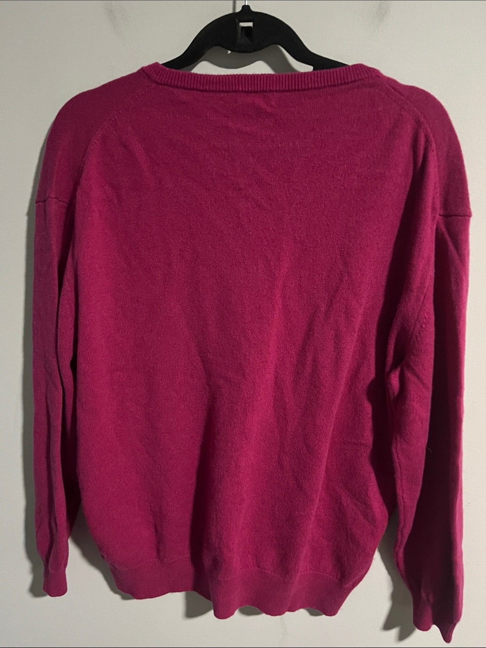 J Crew Raspberry V Neck Cashmere Sweater - Picture 3 of 4